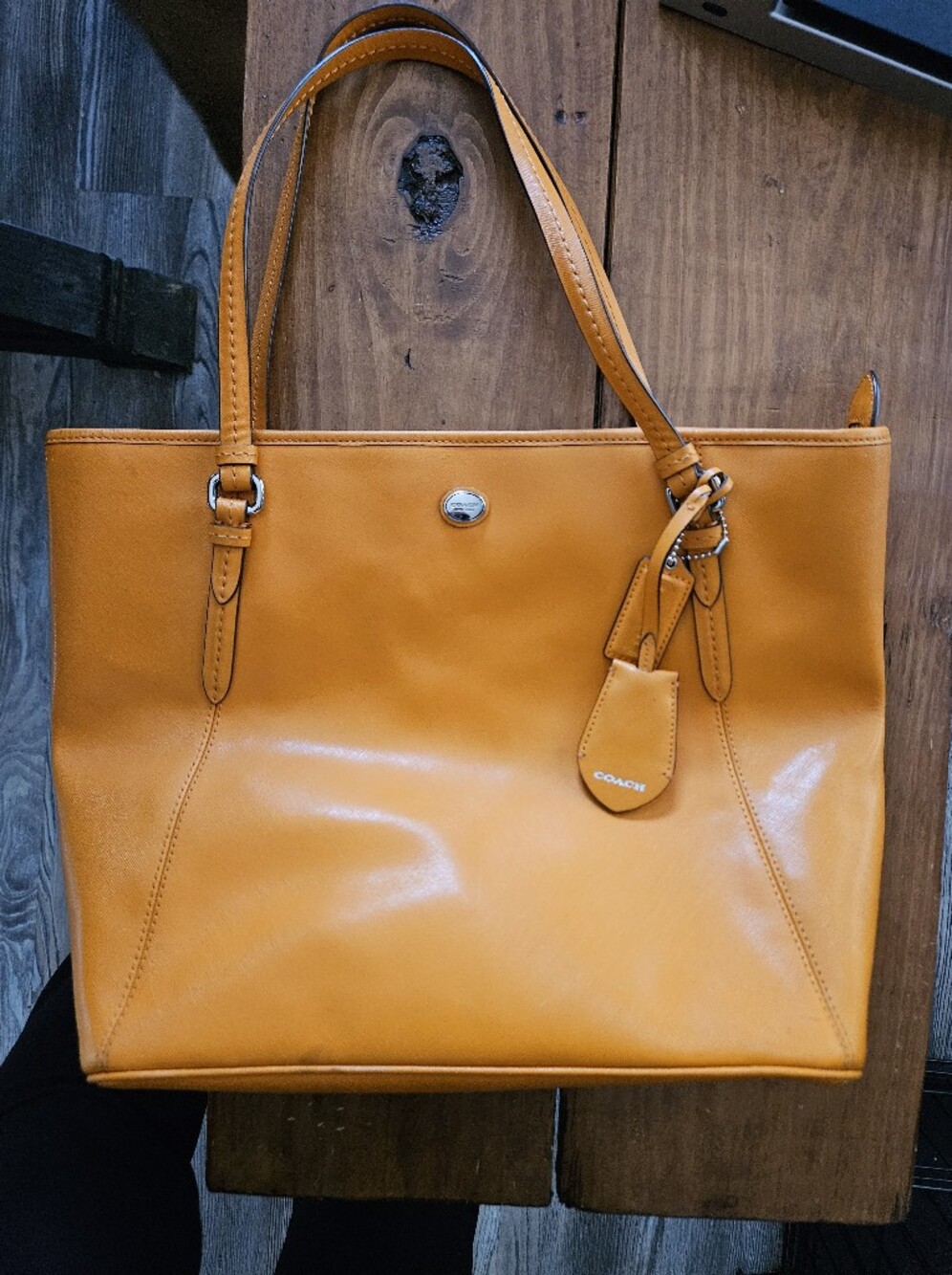 Coach Leather Tote in Mustard